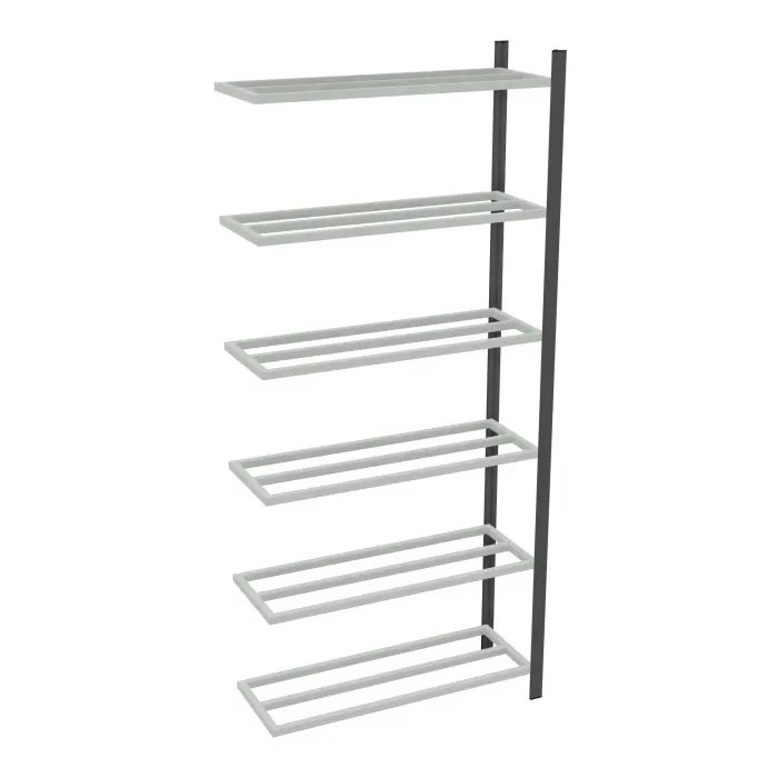 Rayonnage tubulaire Elément suivant gris anthracite H. 225 x L. 100 x P. 35 cm 6 tablettes