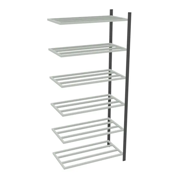 Rayonnage tubulaire Elément suivant gris anthracite H. 225 x L. 100 x P. 50 cm 6 tablettes