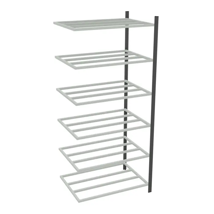 Rayonnage tubulaire Elément suivant gris anthracite H. 225 x L. 100 x P. 70 cm 6 tablettes