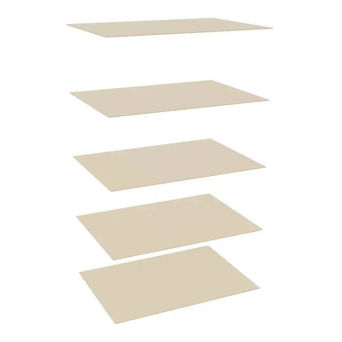 Lot de 5 dessus Isorel L. 100 x P. 70 cm pour rayonnage tubulaire