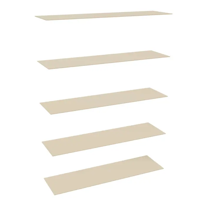 Lot de 5 dessus Isorel L. 125 x P. 35 cm pour rayonnage tubulaire