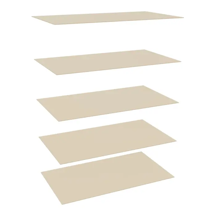 Lot de 5 dessus Isorel L. 125 x P. 70 cm pour rayonnage tubulaire