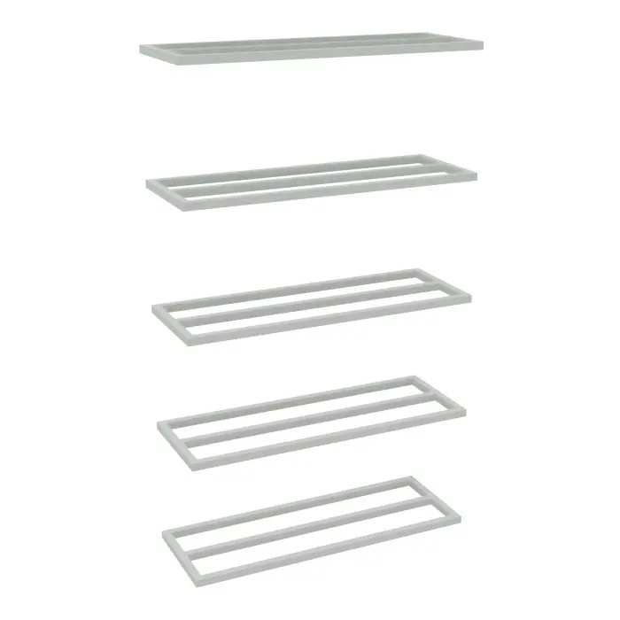 Lot de 5 traverses supplémentaires L. 100 x P. 35 cm acier galvanisépour rayonnage tubulaire