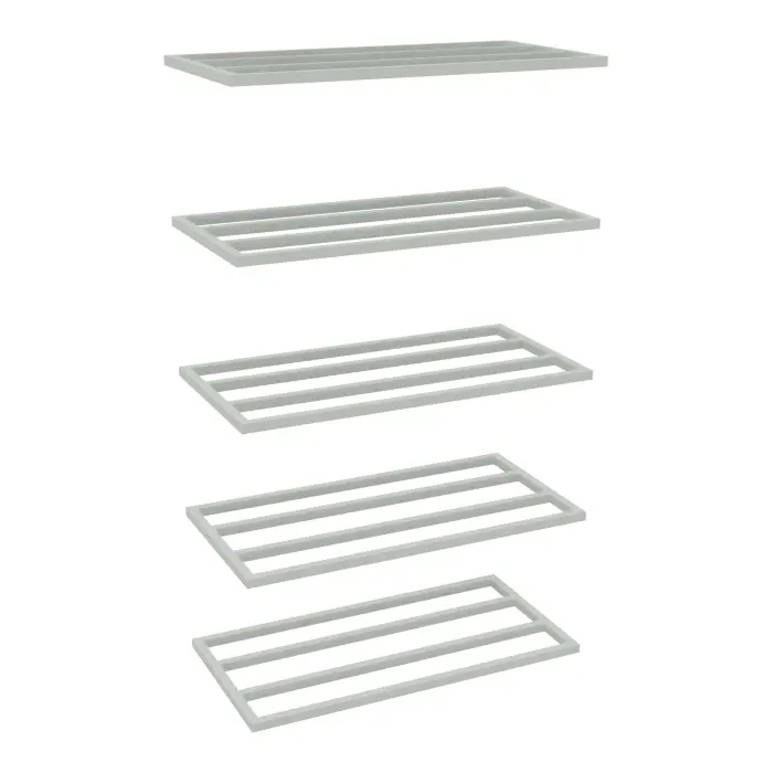 Lot de 5 traverses supplémentaires L. 100 x P. 50 cm acier galvanisépour rayonnage tubulaire