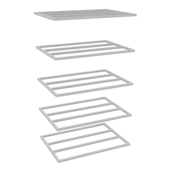 Lot de 5 traverses supplémentaires L. 100 x P. 70 cm acier galvanisépour rayonnage tubulaire