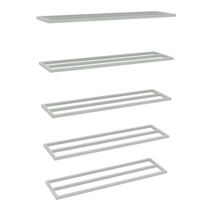 Lot de 5 traverses supplémentaires L. 125 x P. 35 cm acier galvanisépour rayonnage tubulaire