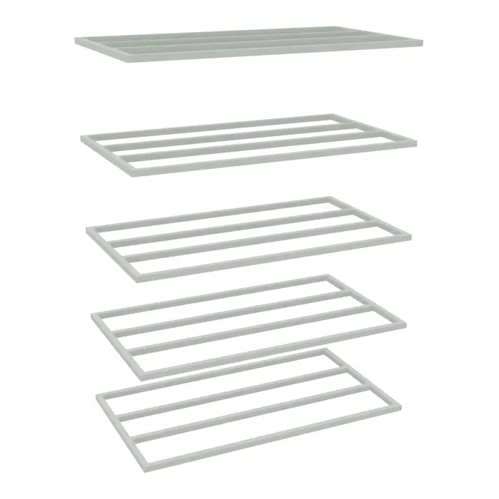 Lot de 5 traverses supplémentaires L. 125 x P. 70 cm acier galvanisépour rayonnage tubulaire
