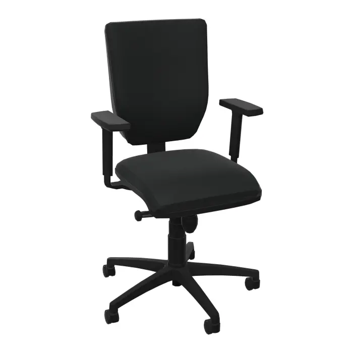 Siège Alter - mécanisme synchrone avec accotoirs 1D - assise standard et dossier tissu Bondaï noir - piètement nylon noir