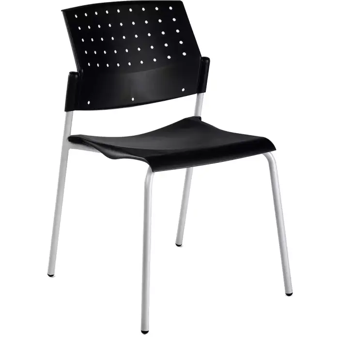 Assise et dossier en polypropylène noir uniquement
Piétement époxy grainé coloris alu