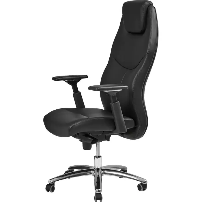 Tension réglable, anti-retour Imitation cuir noir uniquement Accoudoirs réglables 3D, manchettes « soft touch »