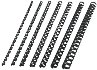 LEITZ Peigne à relier en plastique, diamètre: 12 mm, noir