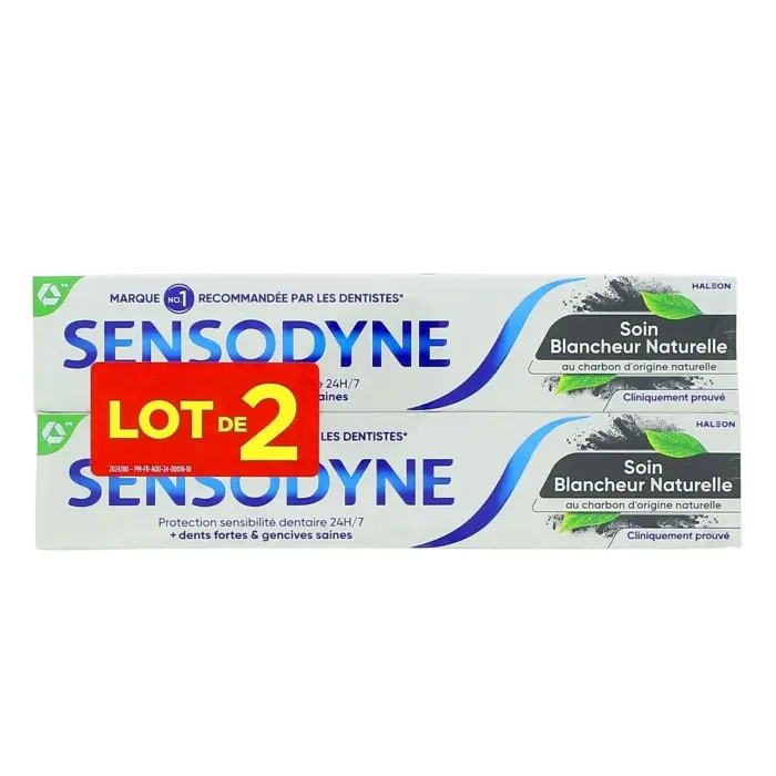 SENSODYNE DENTIFRICE SOIN BLANCHEUR NATURELLE 75ML - LOT DE 2