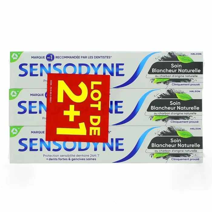 SENSODYNE DENTIFRICE SOIN BLANCHEUR NATURELLE 75ML - LOT DE 3