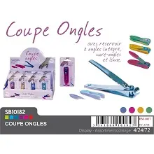 COUPE ONGLES COULEUR ASSORTIS 4 COLORIS