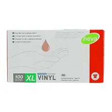 HEVA GANT VINYLE NON POUDRE TRANSPARENT TAILLE XL x100