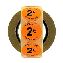 ROULEAU 1000 ETIQUETTES FLUO (45mm) 2 €