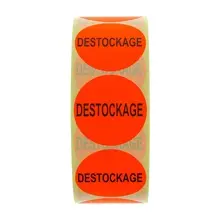 ROULEAU 1000 ETIQUETTES FLUO (45mm) DESTOCKAGE
