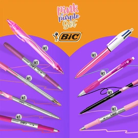 BIC Kit d'écriture "PINK & PURPLE" avec trousse, 10 pièces