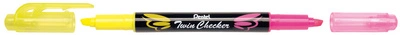Pentel Surligneur "TWIN CHECKER", 2 pointes, jaune / vert