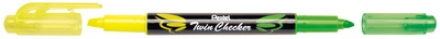 Pentel Surligneur "TWIN CHECKER", 2 pointes, jaune / rose