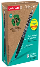 uni-ball Stylo roller encre gel SIGNO 207E, VALUE PACK, bleu