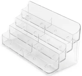 deflecto Porte-cartes de visite, 8 compartiments,transparent