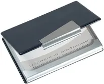 sigel étui pour cartes de visite "aluminium/imitation cuir
