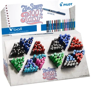 PILOT Stylo roller V Ball 05/07/1.0, prÃ©sentoir de 180