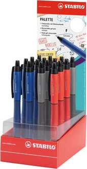 STABILO Stylo roller Palette, prÃ©sentoir de comptoir de 16
