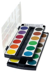 herlitz Pastilles de gouache ST12, 12 couleurs, en plastique