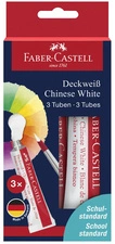 FABER-CASTELL Blanc opaque 7,5 ml, carte blister de 3
