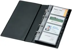 sigel Classeur à anneaux pour cartes de visite, noir mat