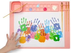 WEDO Tapis de peinture en silicone, rose