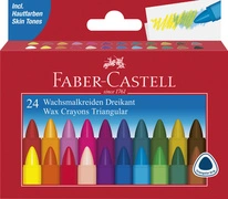 FABER-CASTELL Craie à la cire, triangulaire, étui de 12