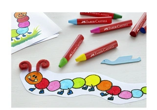 FABER-CASTELL Craies triangulaires à la cire Jumbo, étui 12