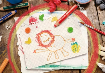STABILO Crayon multi-talents woody 3 en 1, rond, vert foncé