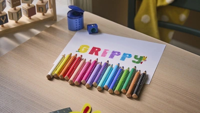 FABER-CASTELL Crayon de couleur Grippy, étui carton de 10