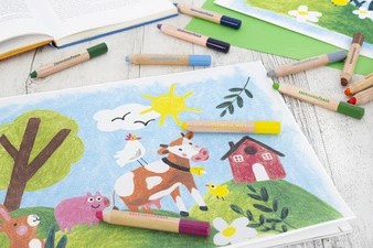 EBERHARD FABER Crayon de couleur 3 en 1 Jumbo MINI MAXI