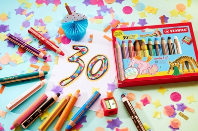STABILO Crayon multi-talents woody 3 en 1, étui de 10 30 ans
