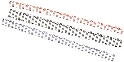 GBC Peigne à relier métal WireBind, A4, 21 boucles, 14 mm