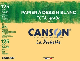 CANSON Papier à dessin "C" à grain, A3, 224 g/m2
