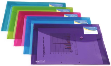 RAPESCO Pochette à documents, A5, PP, couleurs assorties