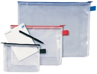 Rexel Sac à fermeture zip Mesh Bags, A5, PVC, noir