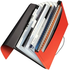 LEITZ Trieur ménager Solid, A4, PP, 6 compartiments, rouge