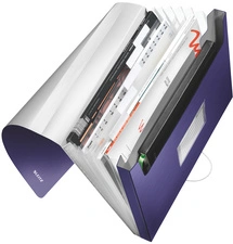 LEITZ Trieur ménager Style, A4, PP, 6 compartiments, rouge