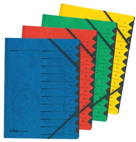 herlitz Trieur easyorga, A4, carton, 7 compartiments, rouge