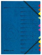 herlitz Trieur, A4, carton, 12 compartiments, bleu