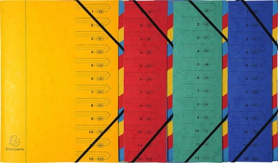 EXACOMPTA Trieur, A4, carton, 7 compartiments, rouge