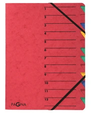 PAGNA trieur "EASY", A4, carton, 12 compartiments, vert