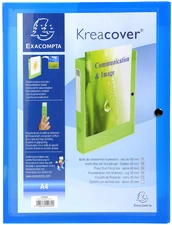 EXACOMPTA Boîte de classement Kreacover, A4, PP, 40 mm, bleu